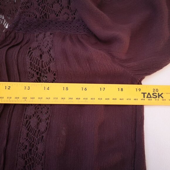 American Eagle Outfitters Ladies Burgundy Long Sleeves Blouse - Picture 12 of 14